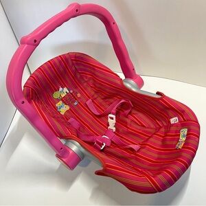 Vintage Zapf Creations Chou Chou Baby Doll Carrier Pink Car Seat Infant Comfort